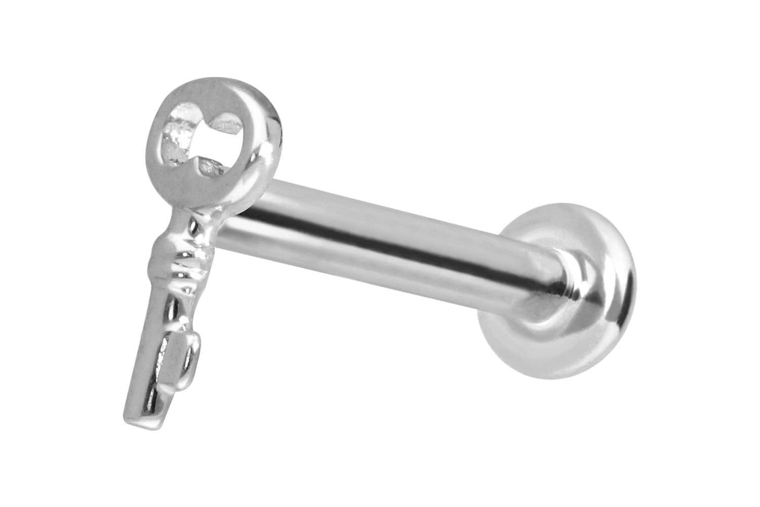 14 Karat Gold Labret Piercing mit Innengewinde SCHLÜSSEL